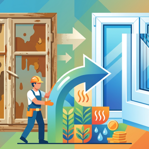 Oude kozijnen vervangen door kunststof: een huis met nieuwe, isolerende kozijnen.